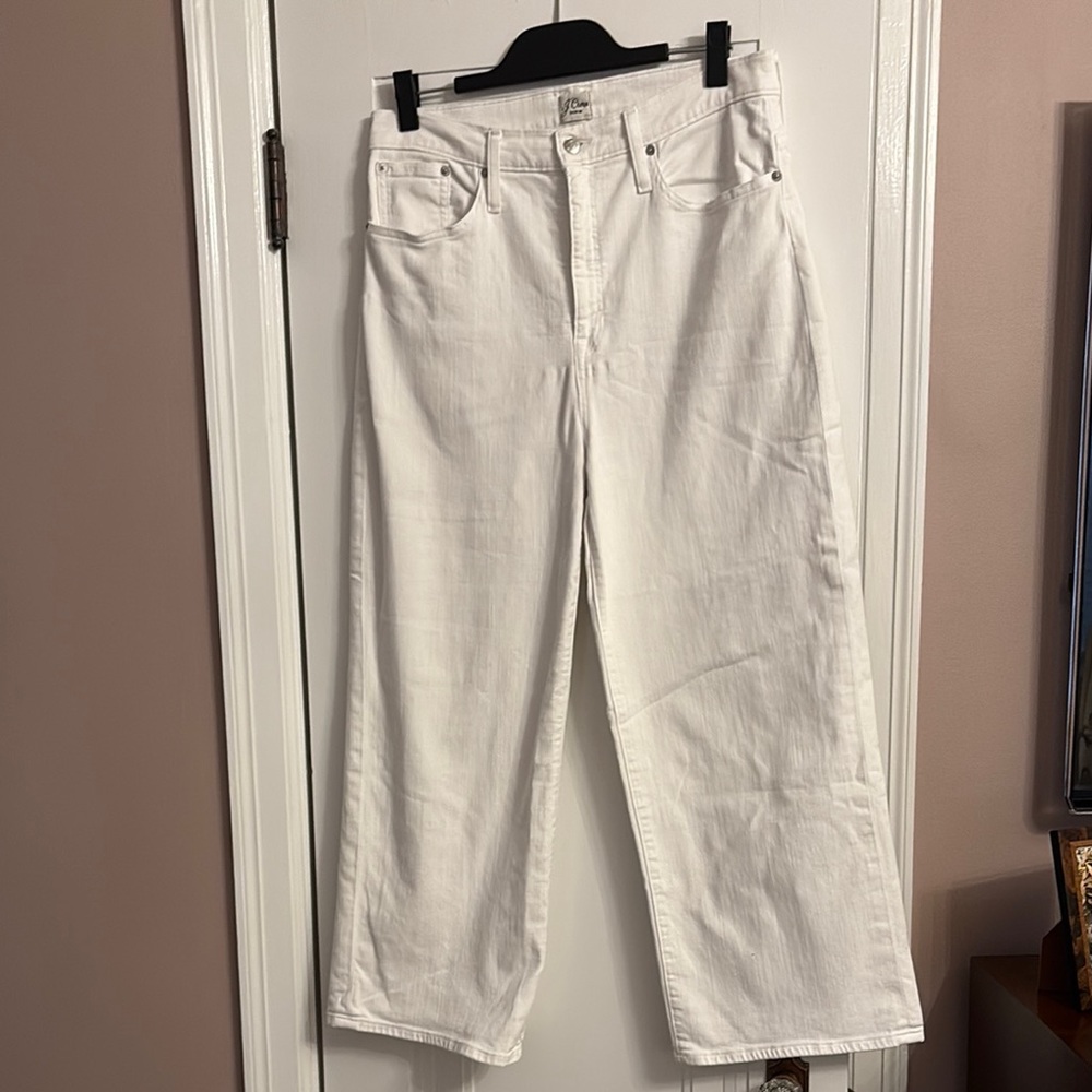 J. Crew Slim Wide Leg Jeans in White Wash - Picture 4 of 6